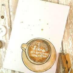 CAS Coffee Card with Stampendous and Tombow