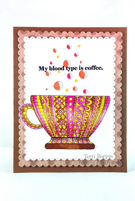 Coffee Card with Coloring Book Image
