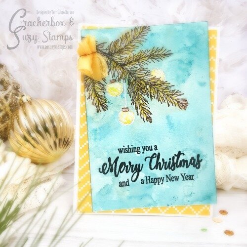 Embossed Christmas Card with Smooshing Technique