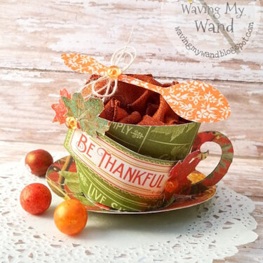 Gratitude Teacup gift set featuring Graphic 45 and Cricut