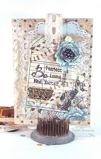 Shabby Chic Card for TPD Stamps with Heartfelt Creations