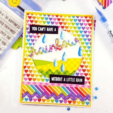 Rainbow and Raindrops Card