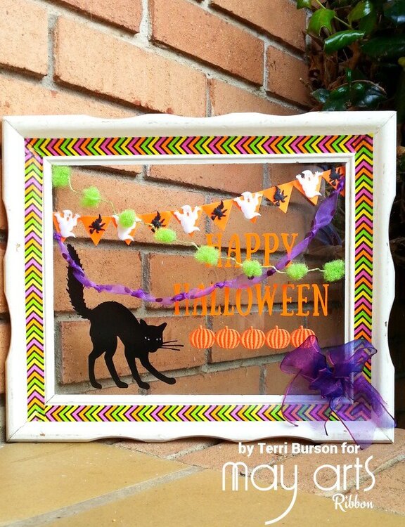 Design Team project for May Arts Ribbon- Upcycled Halloween Picture Frame