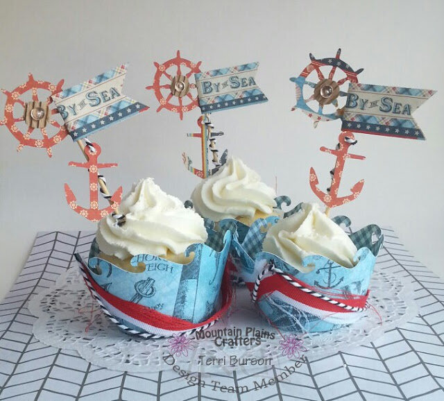 Nautical Cupcake Wrappers with Graphic 45 and May Arts Ribbon