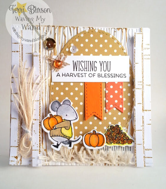 Harvest Mouse Blessings with MFT Stamps and Echo Park Paper