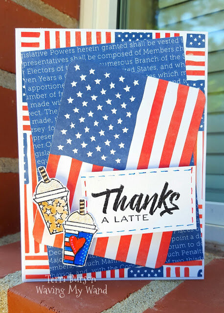 Patriotic Coffee Thank You Card