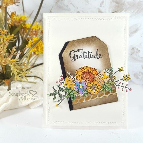 Gratitude Fall Bouquet Card with Patterned Foil Accent
