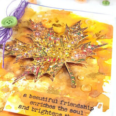 Autumn Leaf Card With Mottled Foil Technique
