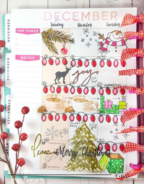 December Planner Layout - Christmas &amp; Coffee