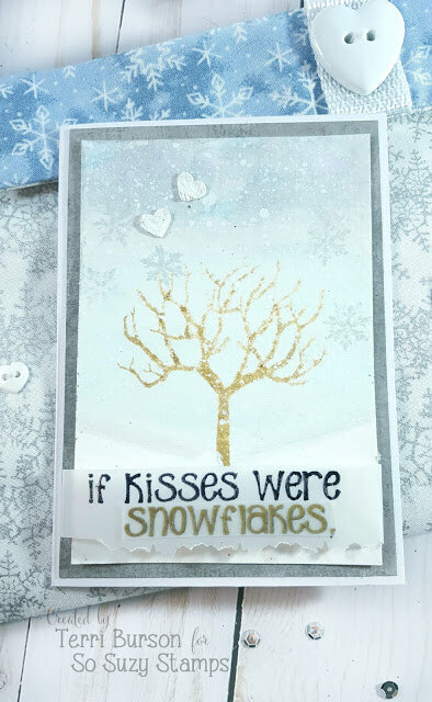 Snowflake Kisses Card for So Suzy Stamps
