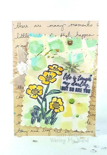 Watercolor Stenciled Encouragement Card