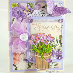 Mother's Day Card with Graphic 45 and Two Paper Divas Stamps