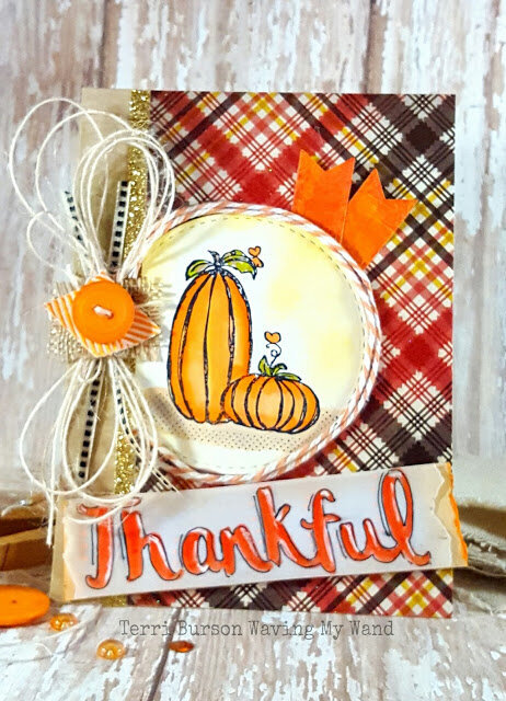 Thankful Card with Unity Stamps and Tombow