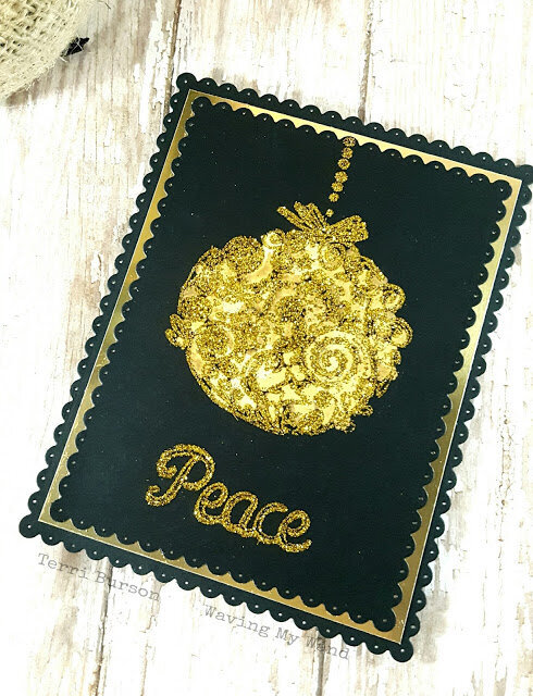 Glitter &amp; Glue Emboss with Bleach Technique Ornament for Unity Stamps