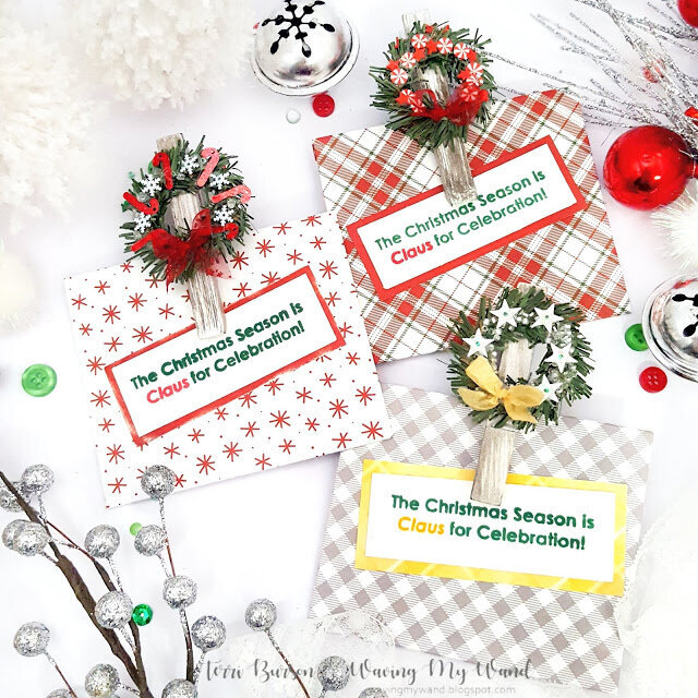 DIY Holiday Wreath Clips w/Gift card Envelopes