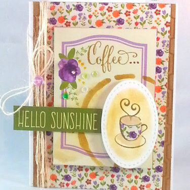 Spring Coffee Floral Card