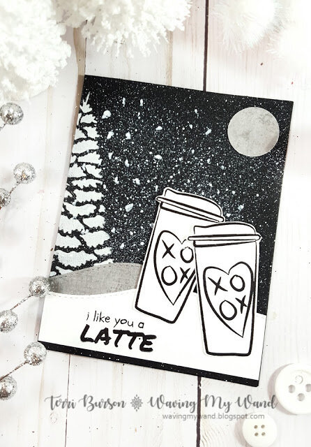 Monochromatic Card for Winter Coffee Loving Cardmakers Blog Hop