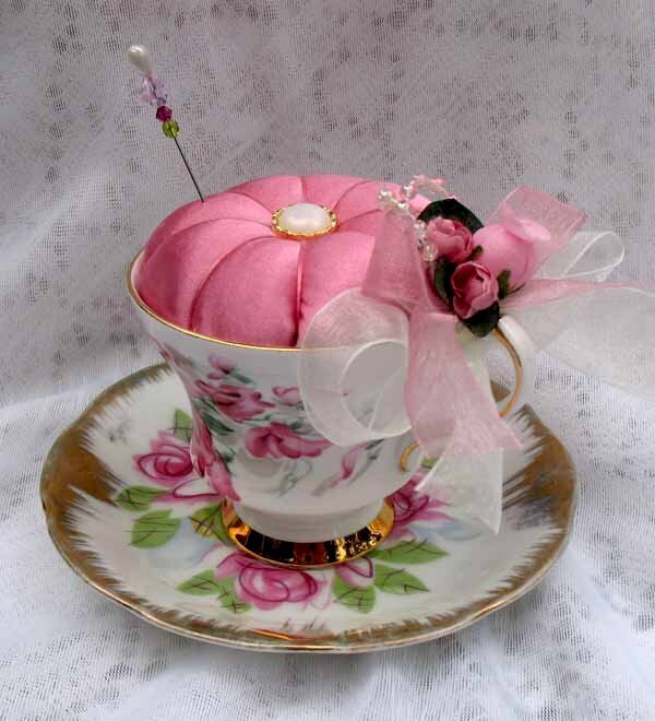 teacup pincushion