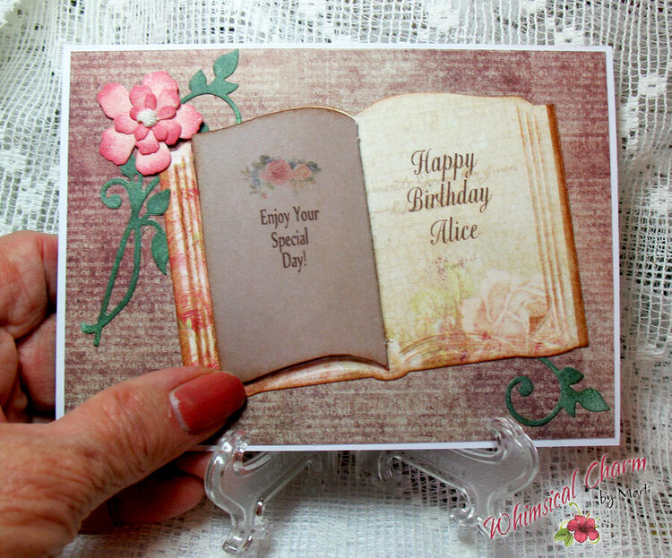 &quot;open book&quot; birthday card, with pages to flip.