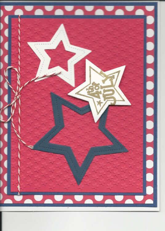 Embossed Stars 4th of July Card