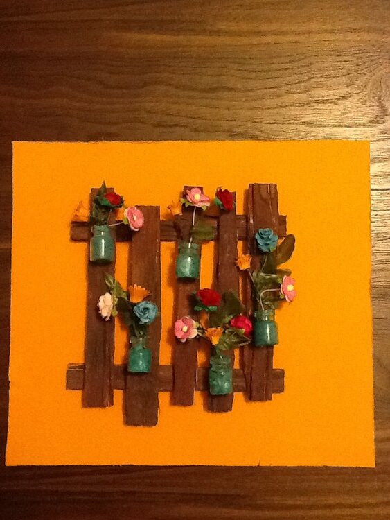 Card with flower bottles