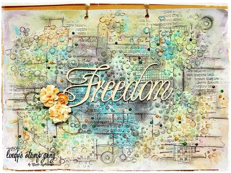 Freedom - art journal page - DT project for Lindy&#039;s Stamp Gang