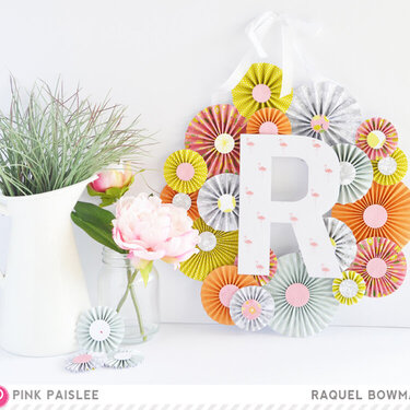 Rosette Monogram Wreath *Pink Paislee*