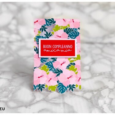 See Through floral birthday card