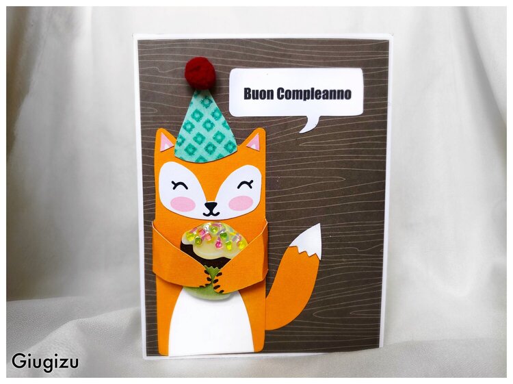 Party Fox handmade birthday card