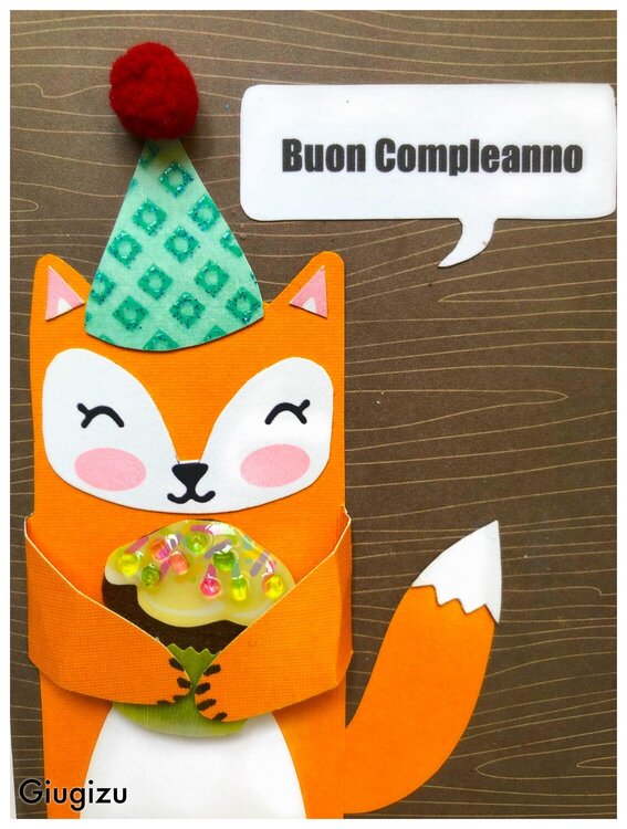 Party Fox handmade birthday card