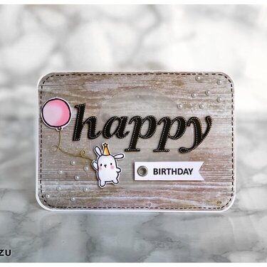 Bunny & Balloon Birthday card