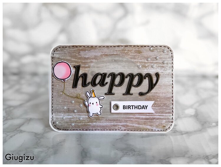Bunny &amp; Balloon Birthday card