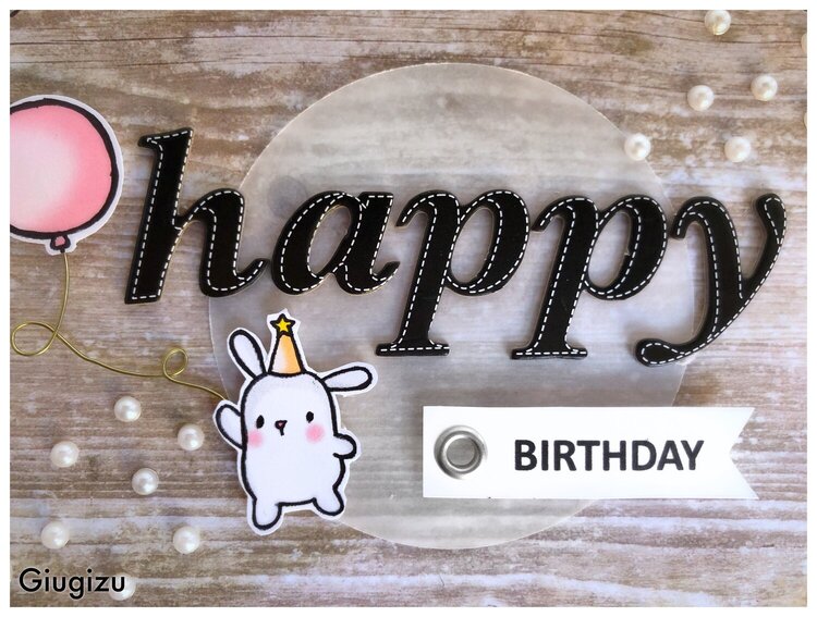 Bunny &amp; Balloon Birthday card
