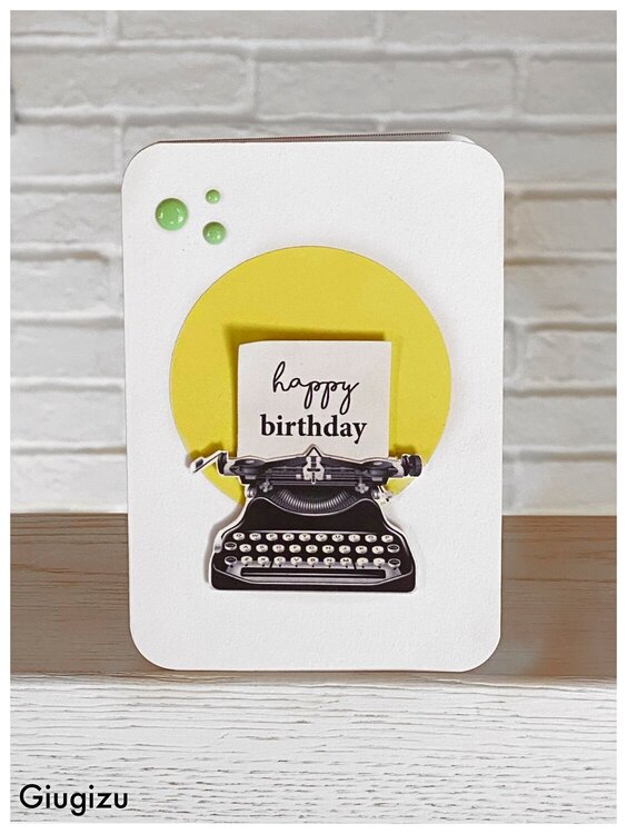 Handmade typewriter birthday card