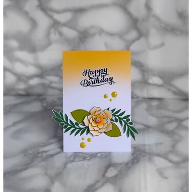 Yellow in relief flower birthday card