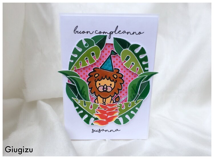 Lion in the forest birthday card