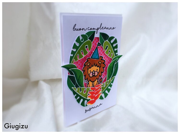 Lion in the forest birthday card