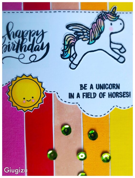 Ombre stripes birthday card