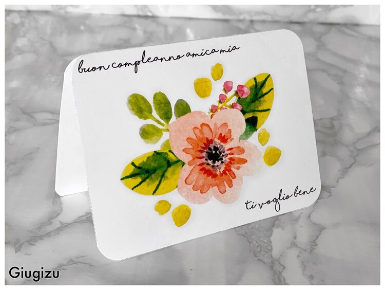 Floral printable borthday card