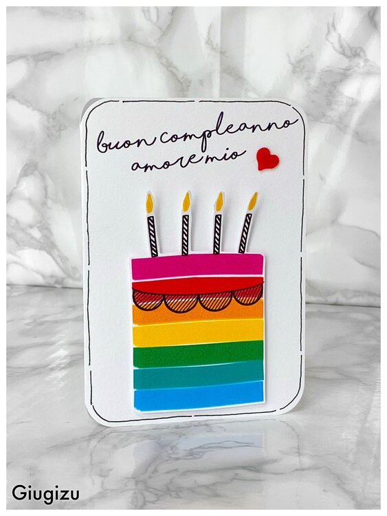 Doodle cake birthday card + free template