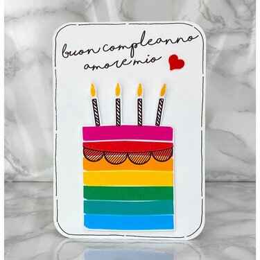 Doodle cake birthday card + free template