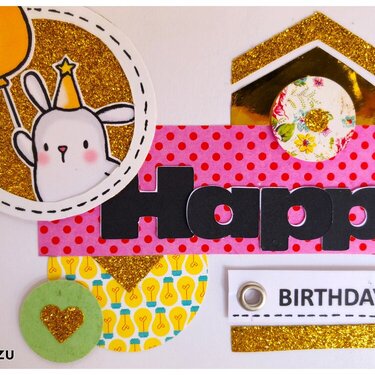 Glitter and circles birthday card