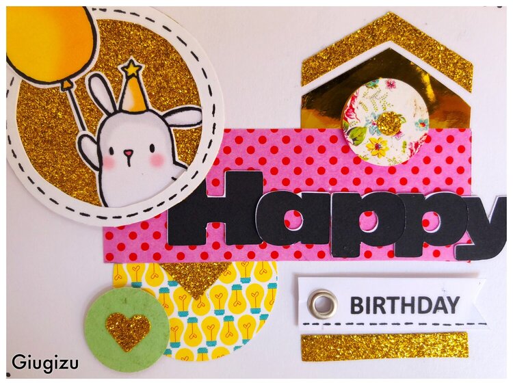 Glitter and circles birthday card