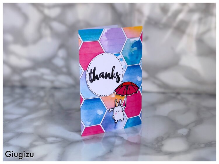 Hexagon background thank you card