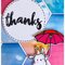 Hexagon background thank you card