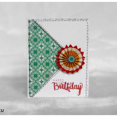 Handmade triangular cut out birthday card