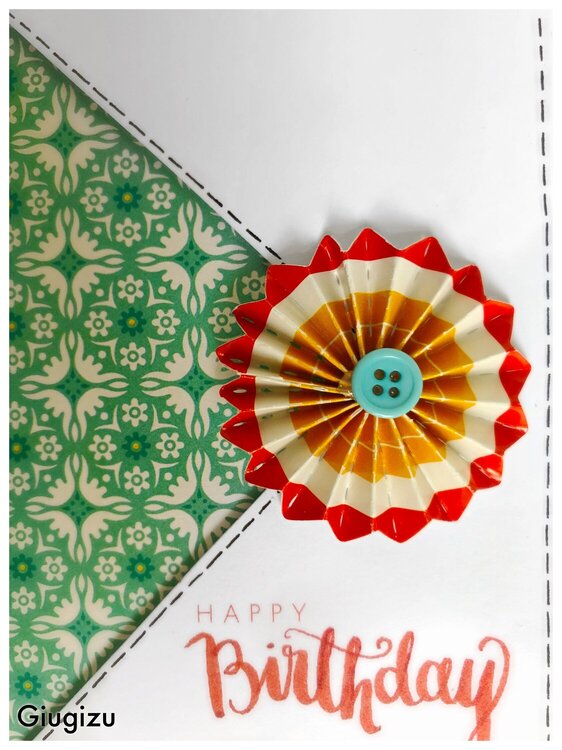 Handmade triangular cut out birthday card