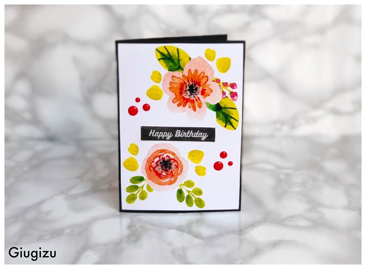 Handmade quick &amp; easy Floral birthday card + template