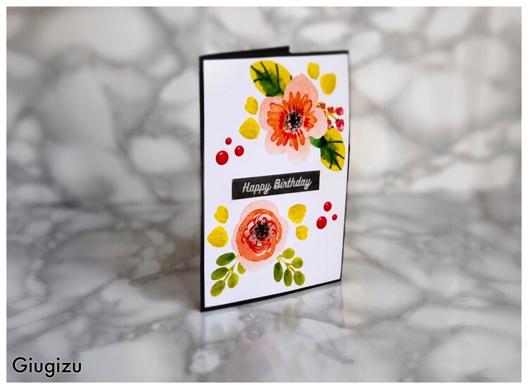Handmade quick &amp; easy Floral birthday card + template