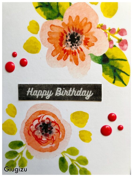 Handmade quick &amp; easy Floral birthday card + template